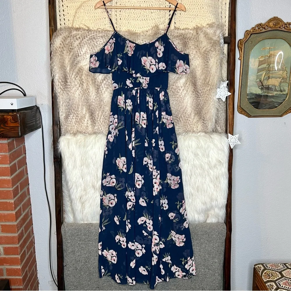 Abercrombie & Fitch Floral Off Shoulder Mqxi Dress
